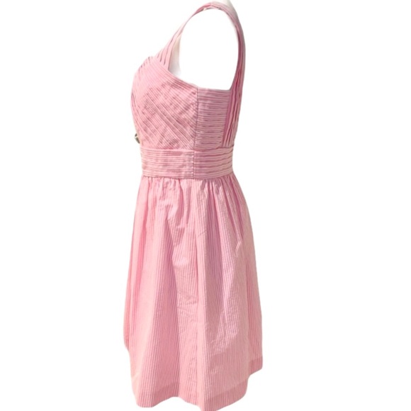 🎀HP🎀 Lilly Pulitzer ADDISON SEERSUCKER one shoulder pink white DRESS 8 NWT - Picture 7 of 16